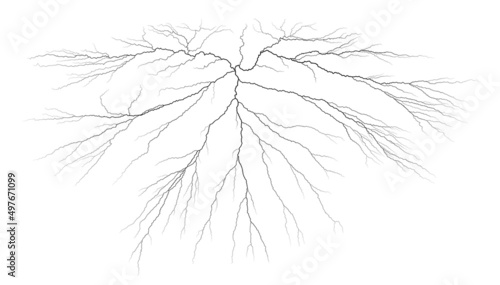 Lightning strike in the night sky.