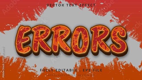 Colorful Grunge Word Error Editable Text Effect Design