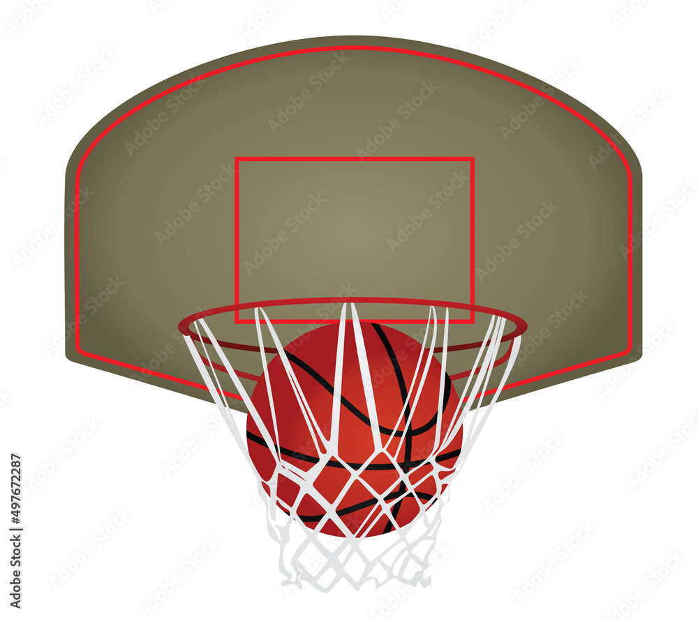 Basketball basket and ball. vector illustration