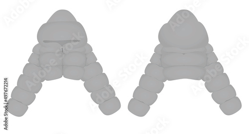 Puff crop jacket. vector illustration