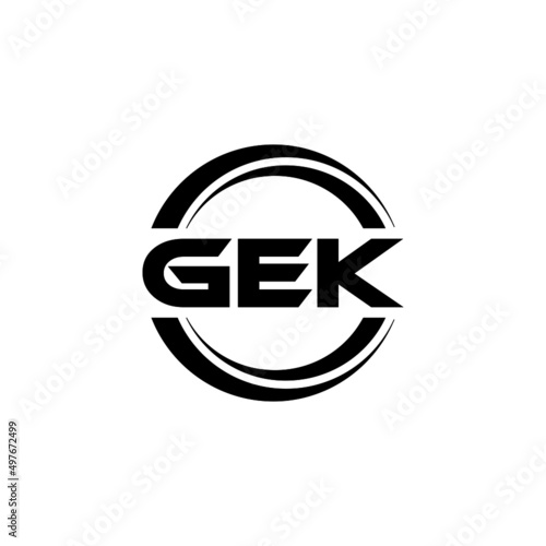 GEK letter logo design with white background in illustrator  vector logo modern alphabet font overlap style. calligraphy designs for logo  Poster  Invitation  etc.