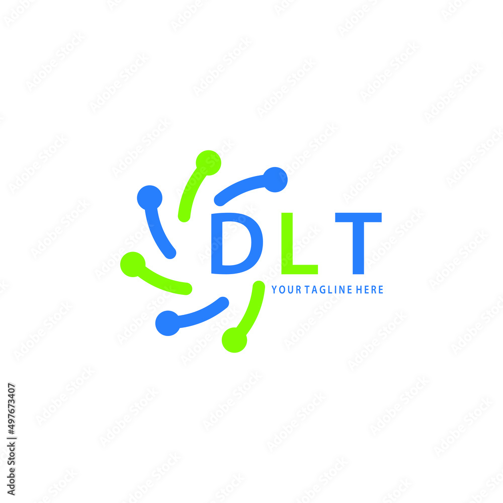 DLT logo design initial creative letter on white background. DLT vector