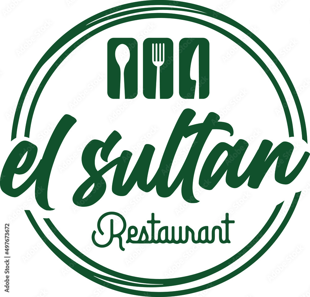 Sultan restaurant logo design, vector illustratioin Stock Vector
