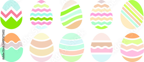 Easter eggs set. collection painted easter eggs. Set of Easter egg icons. happy easter with decorated eggs. Easter egg vector set icon
