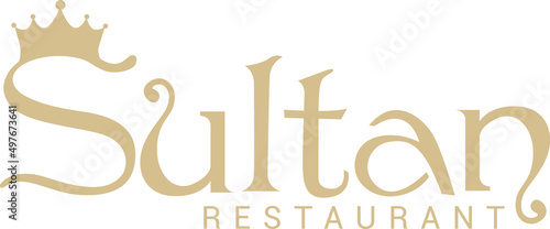 Canvas Print Sultan restaurant logo design, vector illustratioin