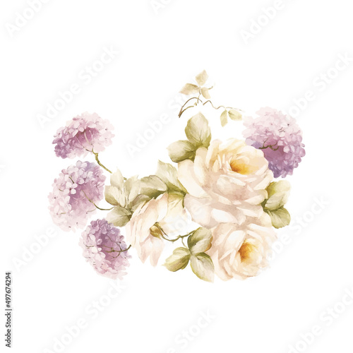 watercolor flower isolated on white. 
