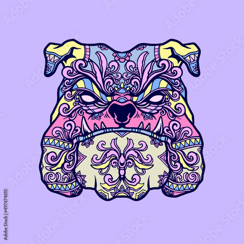 doodle head dog illustration