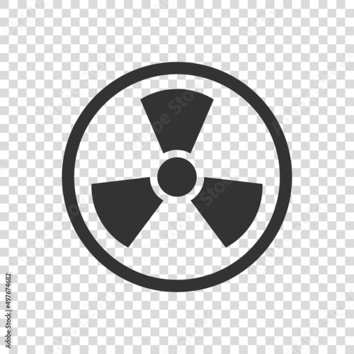 Nuclear radiation icon in flat style. Radioactivity vector illustration on white isolated background. Toxic sign business concept.