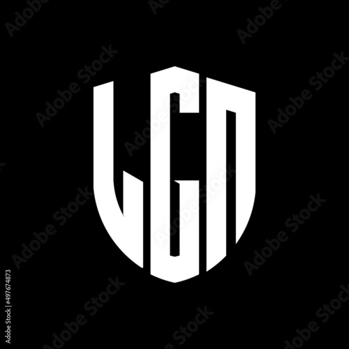 LGN letter logo design. LGN modern letter logo with black background. LGN creative  letter logo. simple and modern letter logo. vector logo modern alphabet font overlap style. Initial letters LGN  photo