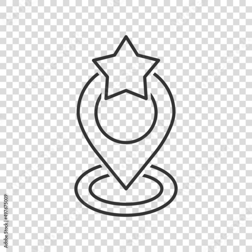 Map pin icon in flat style. gps navigation vector illustration on white isolated background. Locate position business concept.