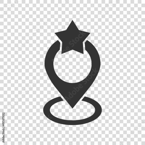 Map pin icon in flat style. gps navigation vector illustration on white isolated background. Locate position business concept.