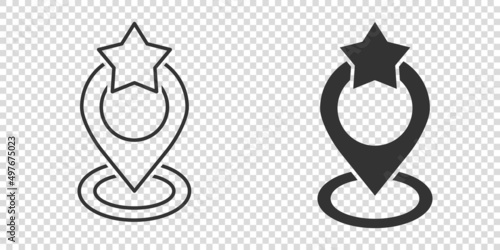 Map pin icon in flat style. gps navigation vector illustration on white isolated background. Locate position business concept.