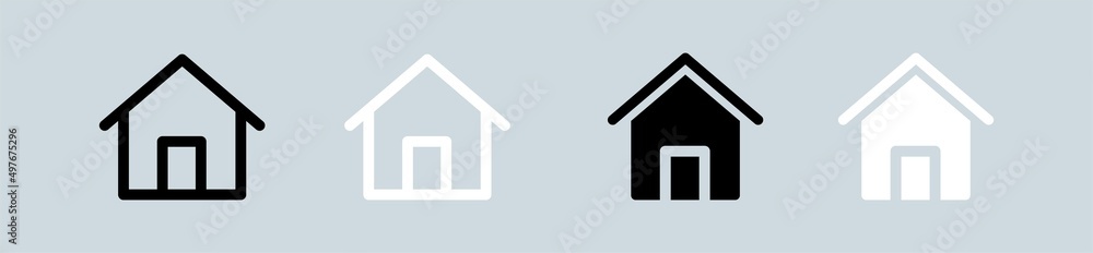 House icons set. Home icon collection. Black and white icon.