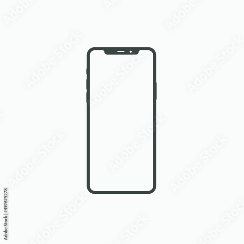phone screen mockup icon vector isolated. mobile, telephone, smartphone symbol	