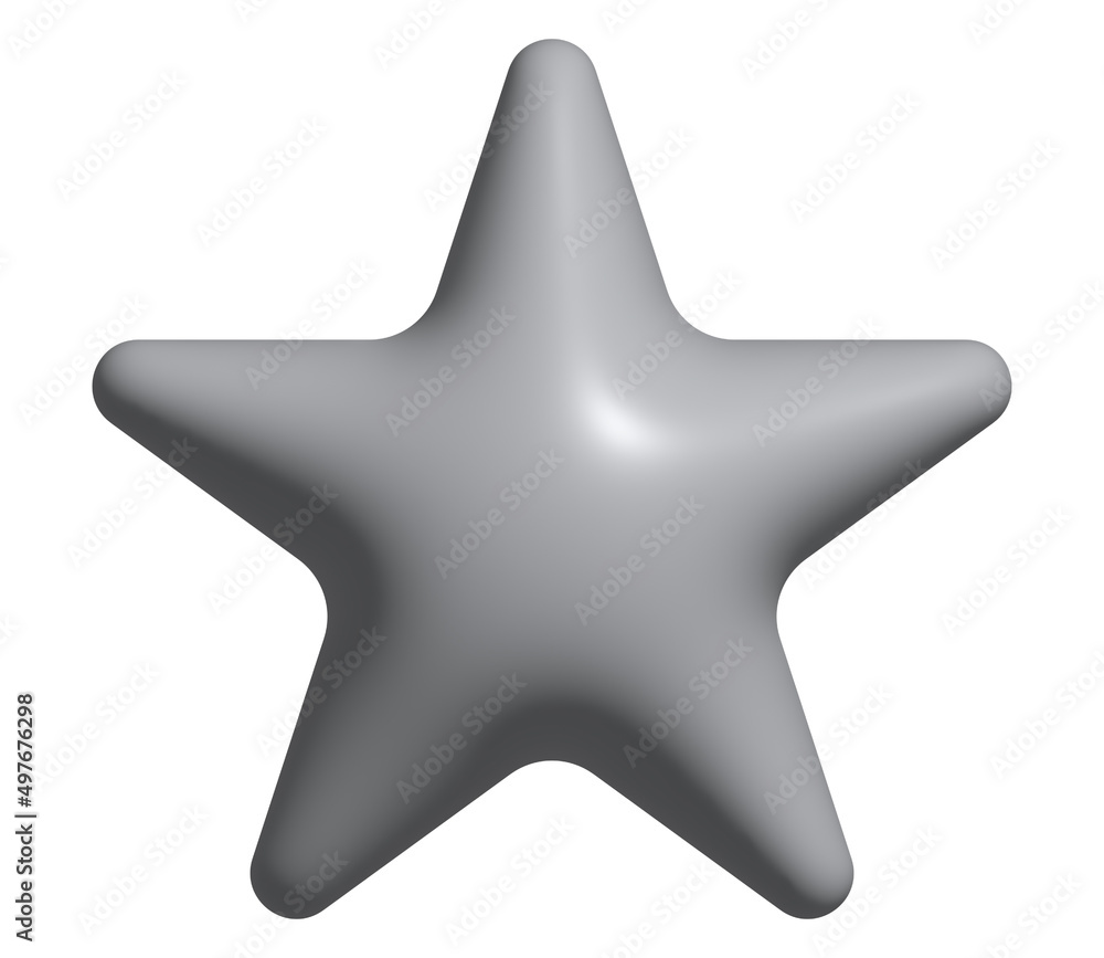 3D grey star icon, star shape buttons for emoji icon Stock Illustration ...