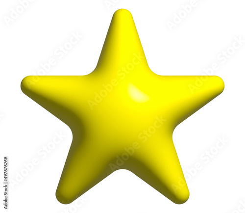 3D yellow star icon  star shape buttons for emoji icon