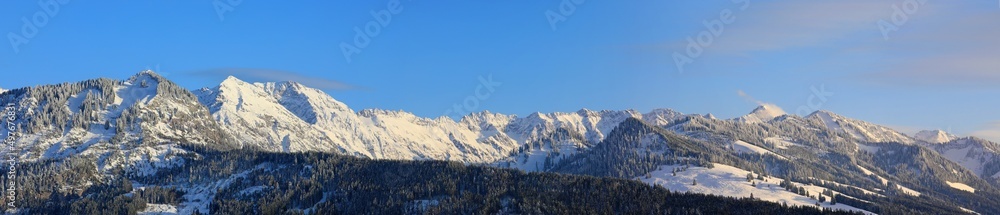 Allgäu - Berge - Winter - Panorama - Bergkette - Schnee Allgäu - Berge - Winter - Panorama - Bergkette - Schnee