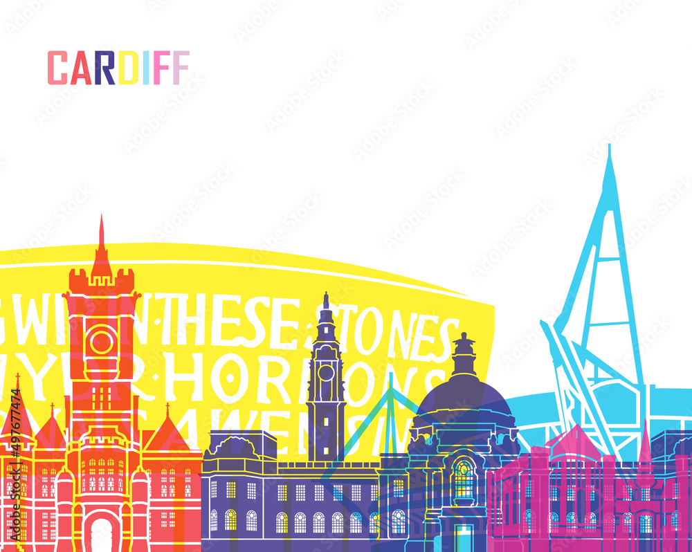 Fototapeta premium Cardiff skyline pop