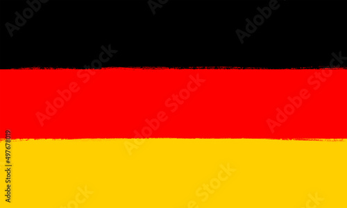 Flag of Germany. Brush strokes painted national symbol background illustration