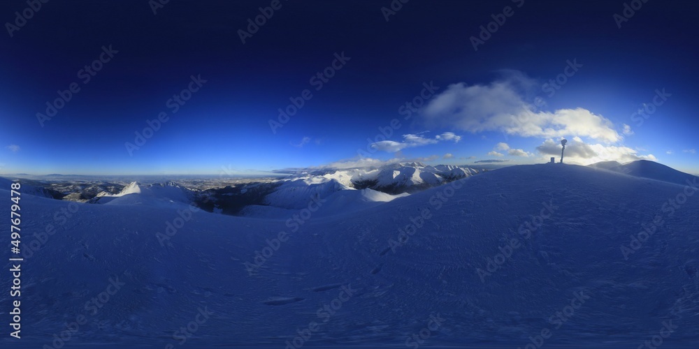 Obraz premium Sunset in the Tatra Mountains in Winter HDRI Panorama