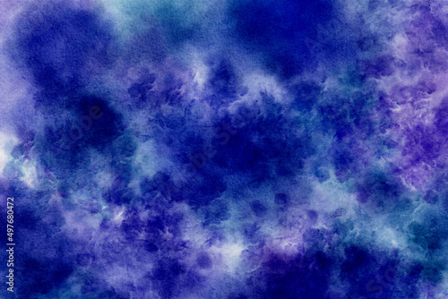 Fototapeta Naklejka Na Ścianę i Meble -  Cosmic watercolour texture. Abstract purple background.