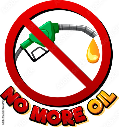 No more oil font logo design