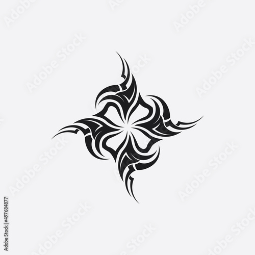 tribal, classic , black, ethnic tattoo icon vector illustration design logo