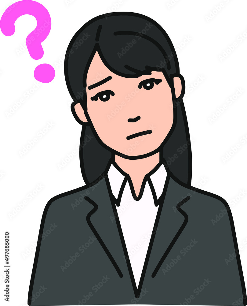 悩みがあるスーツの女性