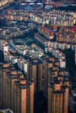 Overhead view of urban residential buildings and villas in Nanning, Guangxi, China