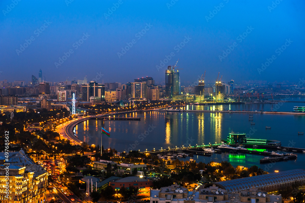 Fototapeta premium Night view of the Baku city