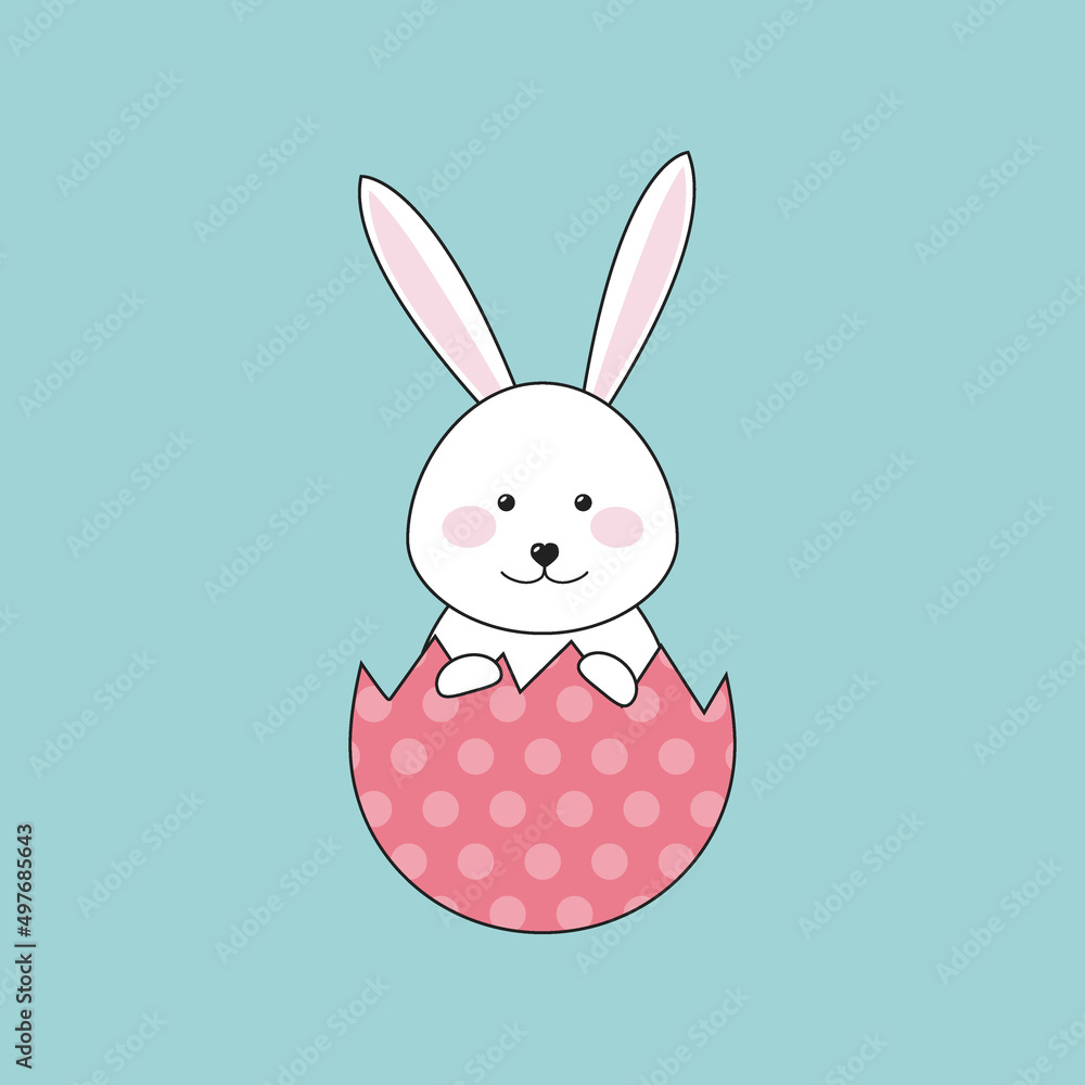 Fototapeta premium Concept of a funny Easter bunny. Vector