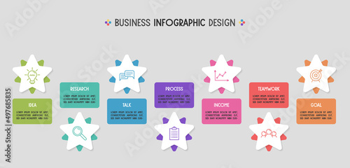 Colourful diagram with icons. Business infographic. Vector