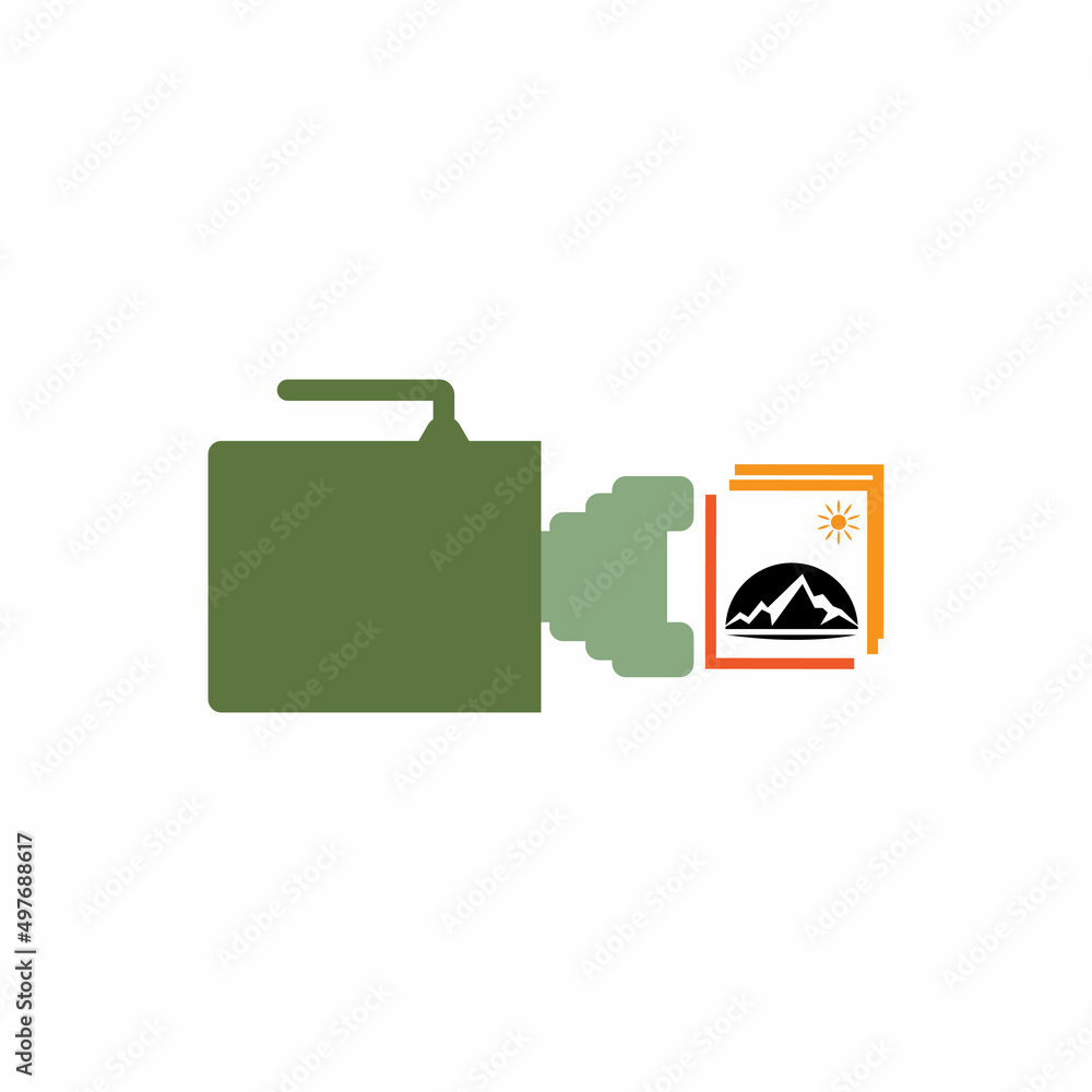 Camera with photo icon vector background Camera with photo icon vector background