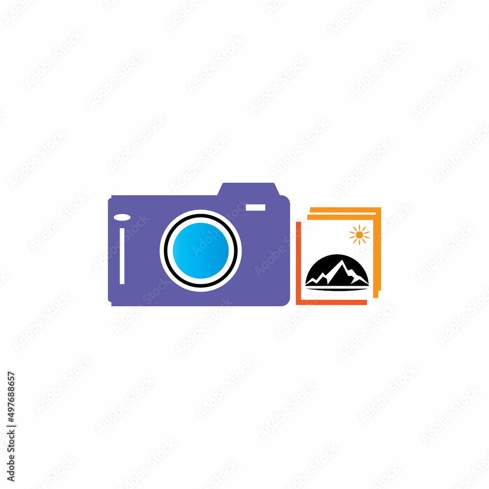 Camera with photo icon vector background Camera with photo icon vector background
