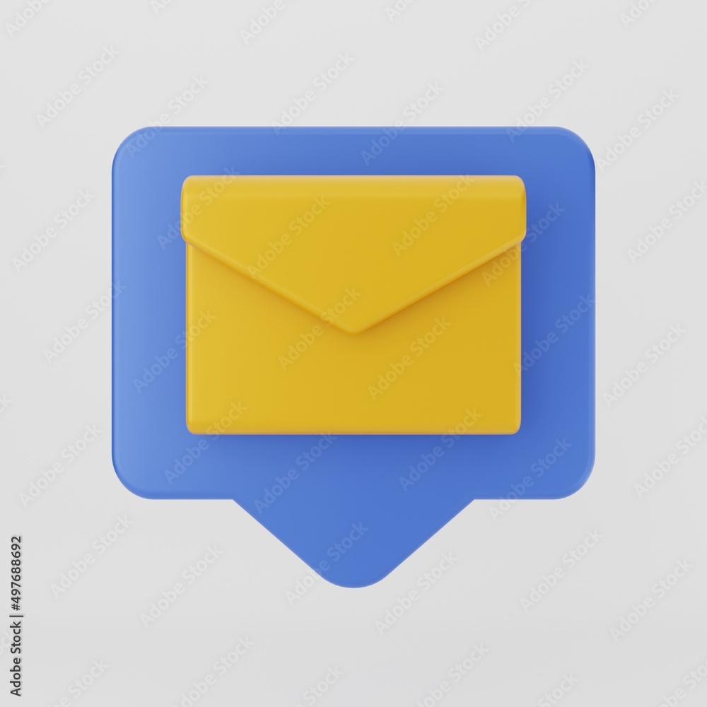 3d icon message mail envelope isolated on white background. 3d icon message mail envelope isolated on white background.