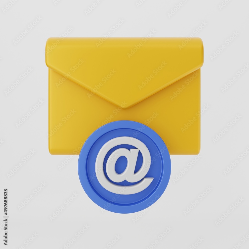 3d icon message mail envelope isolated on white background. 3d icon message mail envelope isolated on white background.