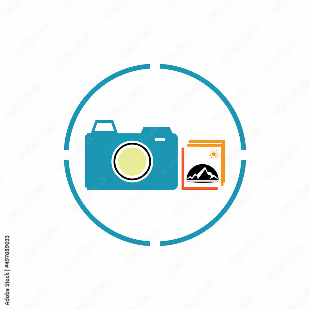 Camera with photo icon vector background Camera with photo icon vector background