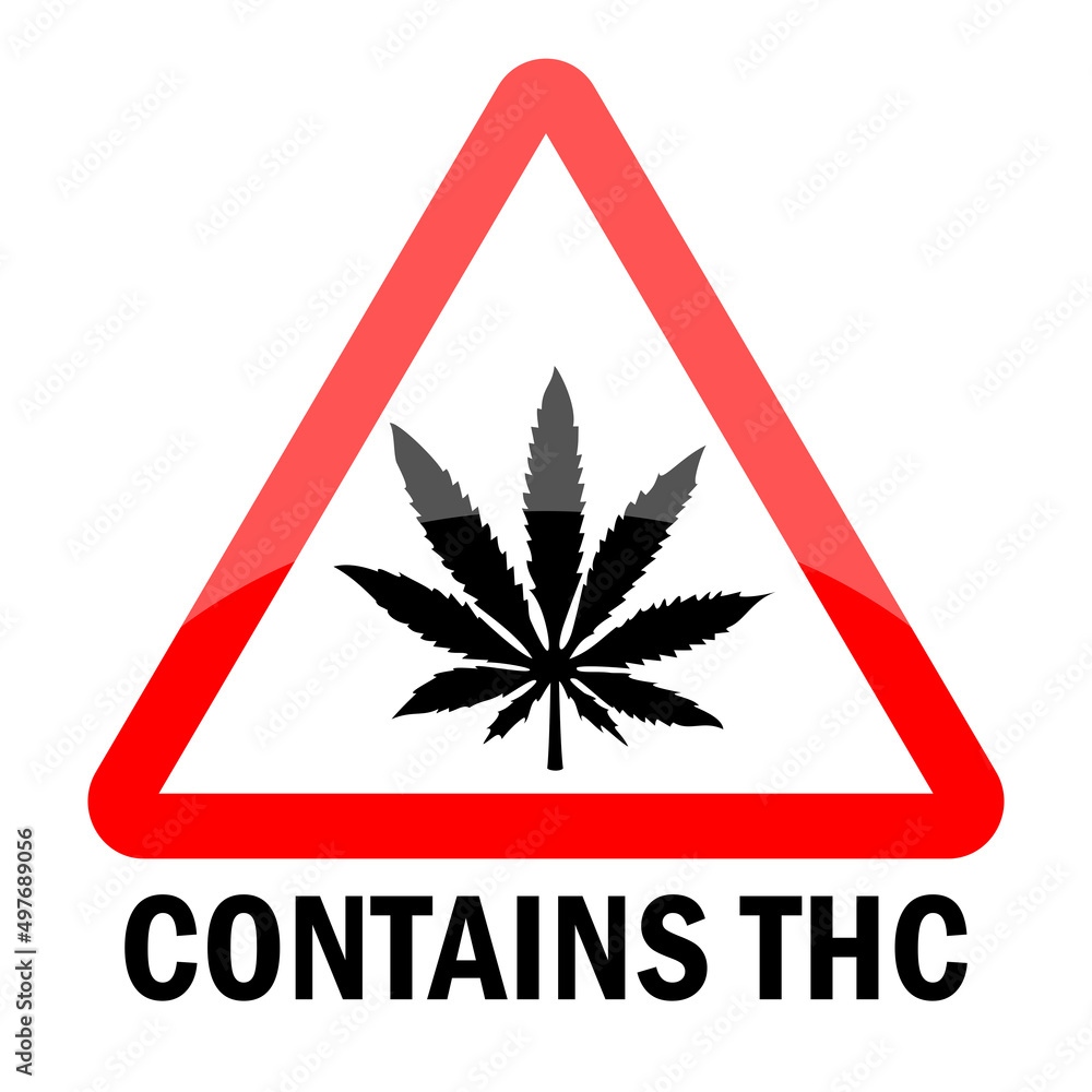 Contains thc warning sign