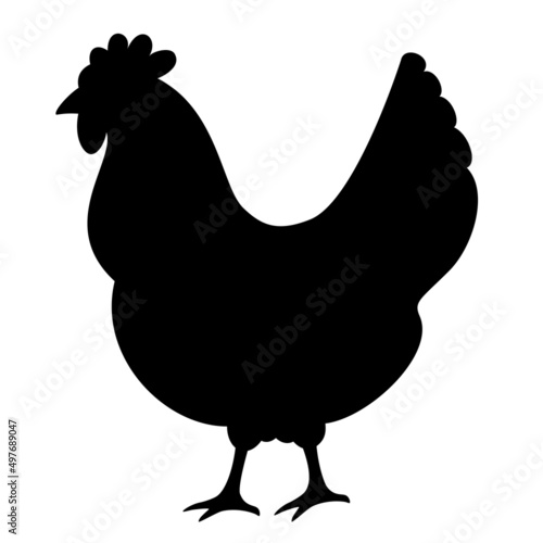 Chicken vector silhouette icon