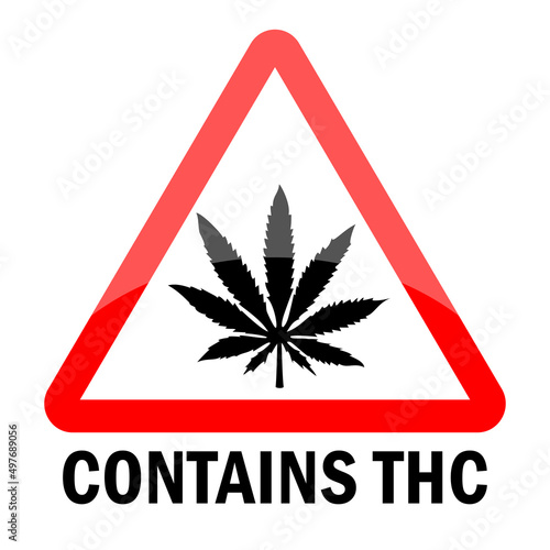 Obraz na płótnie Contains thc warning sign w salonie