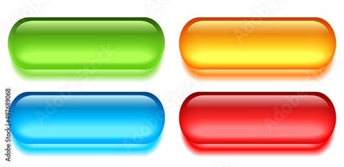 Neon gel web buttons, vector design elements