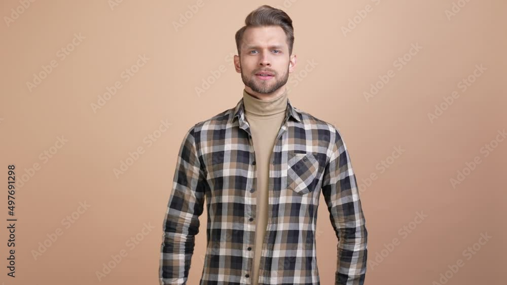 Guy expert look prepare meeting conference isolated pastel color background Guy expert look prepare meeting conference isolated pastel color background