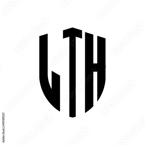 LTH letter logo design. LTH modern letter logo with black background. LTH creative  letter logo. simple and modern letter logo. vector logo modern alphabet font overlap style. Initial letters LTH  photo