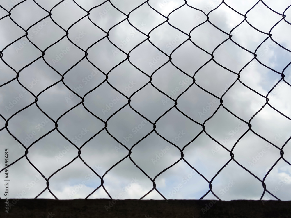 Fototapeta premium link fence with wire