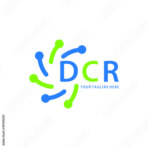 DCR logo design initial creative letter on white background.
DCR vector logo simple, elegant and luxurious,technology logo shape.DCR unique letter logo design.  photo