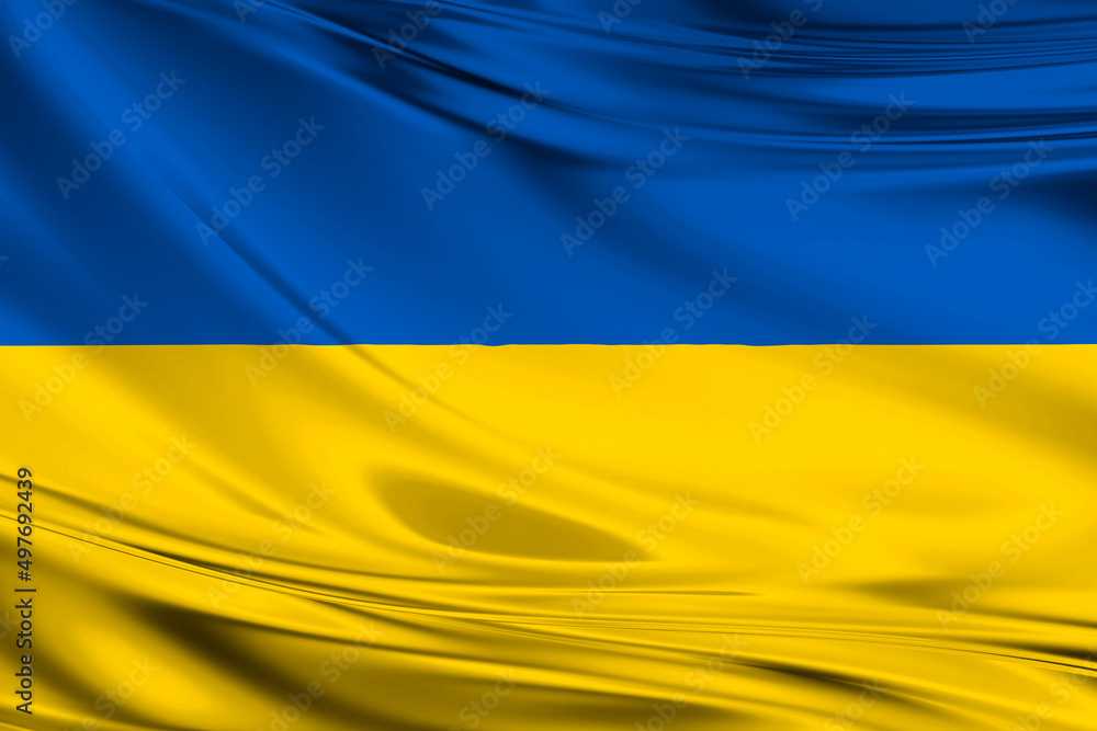 Ukraine (UA). Flag of Ukraine. Blue and yellow flag. 3D illustration Ukraine (UA). Flag of Ukraine. Blue and yellow flag. 3D illustration
