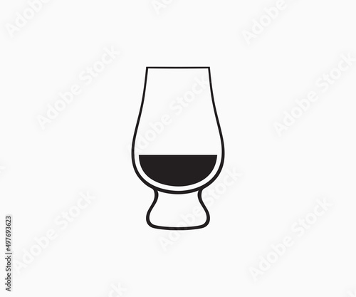 Whiskey glass vector. Whiskey glass icon vector illustration on white background.