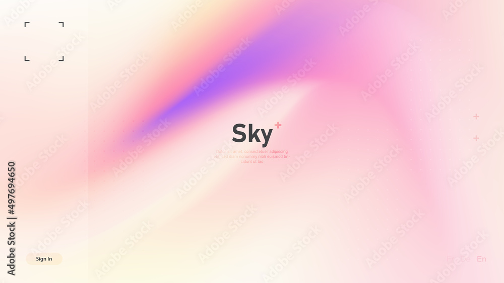 Dynamic soft gradient background. Modern bright wallpaper with colorful half tones shapes