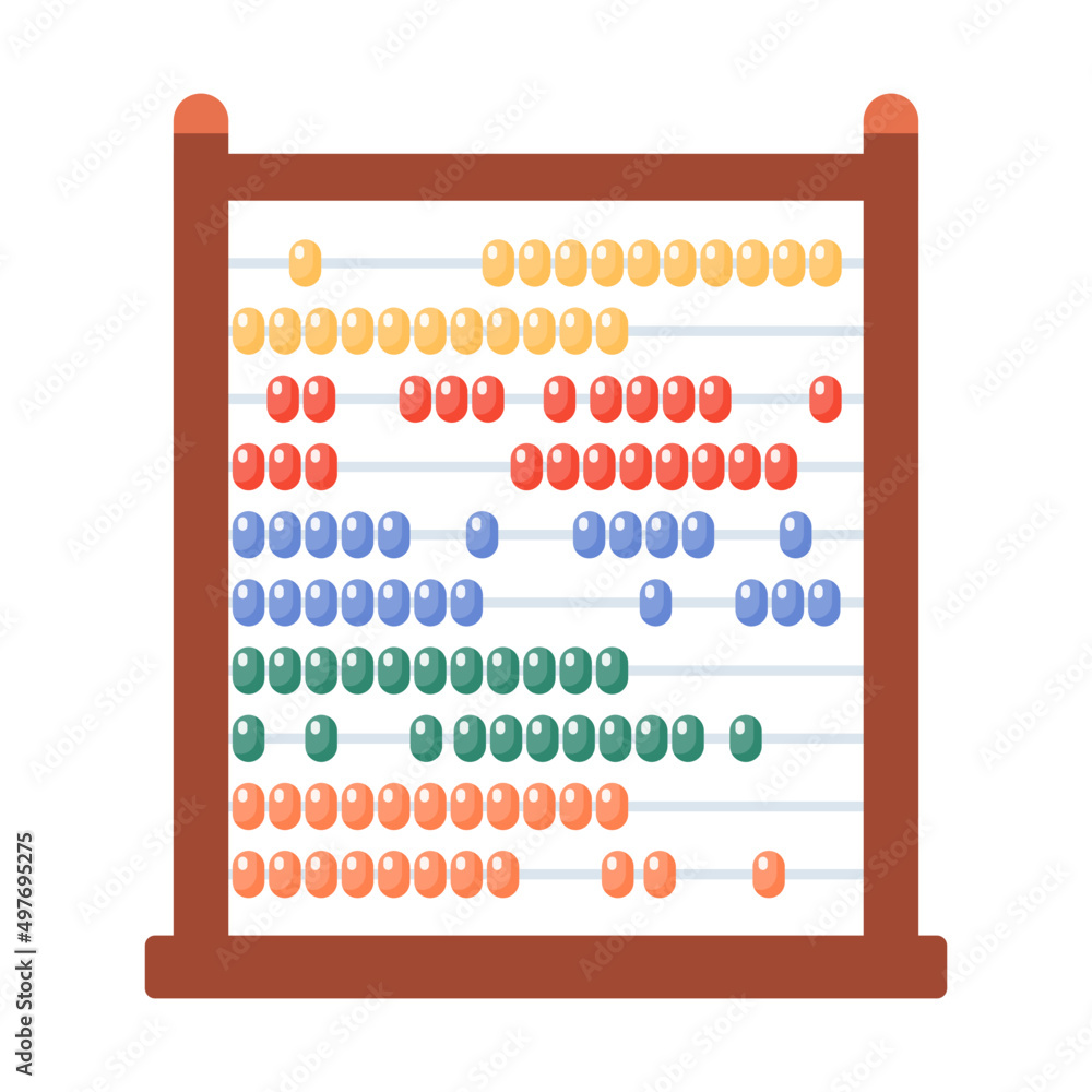Abacus math and wooden colorful cartoon abacus flat illustration.
Abacus math and wooden colorful cartoon abacus flat illustration.