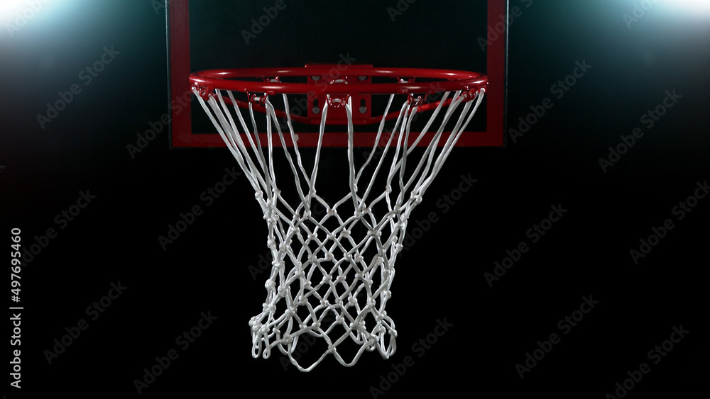 Basketball basket on black backgorund